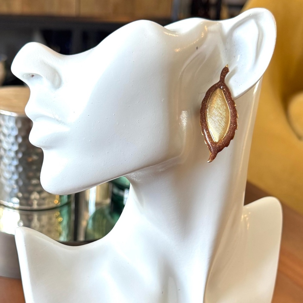 Vintage Gold Leaf Earrings